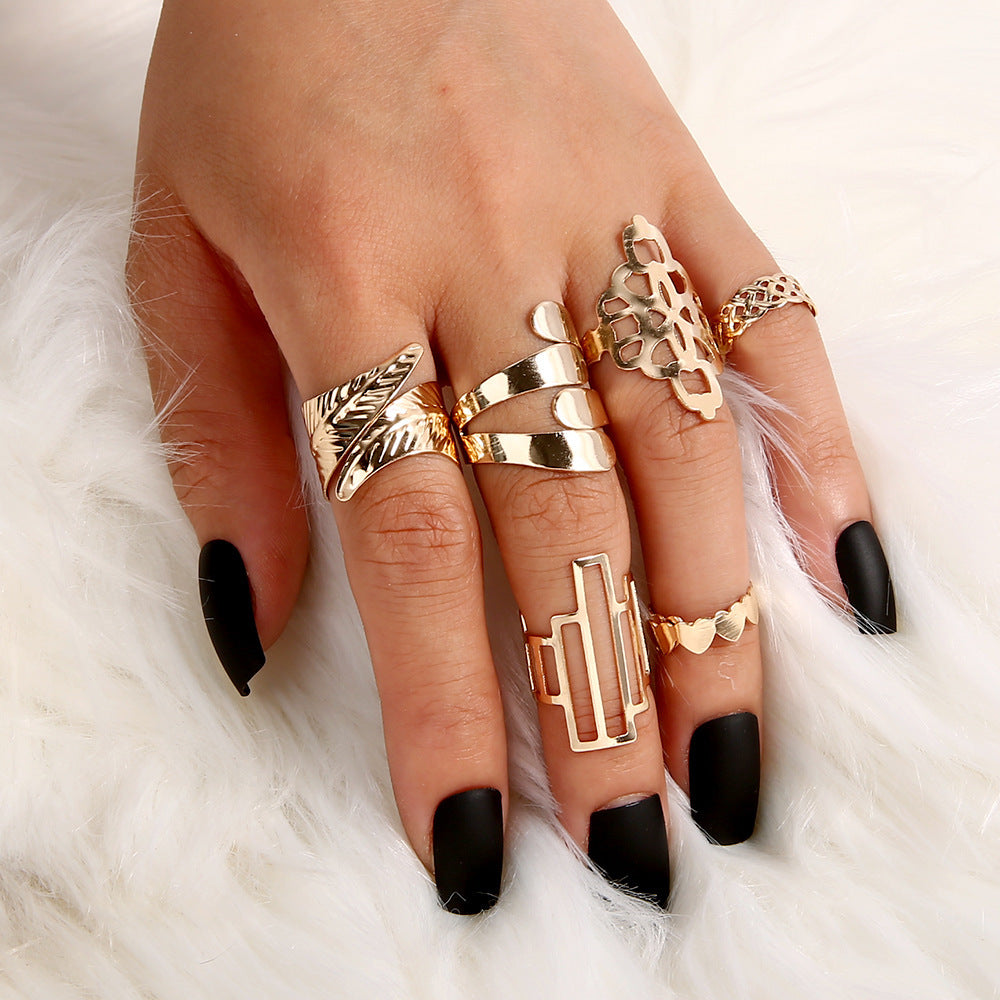 Leaf Crown Geometric Articulation 6 Piece