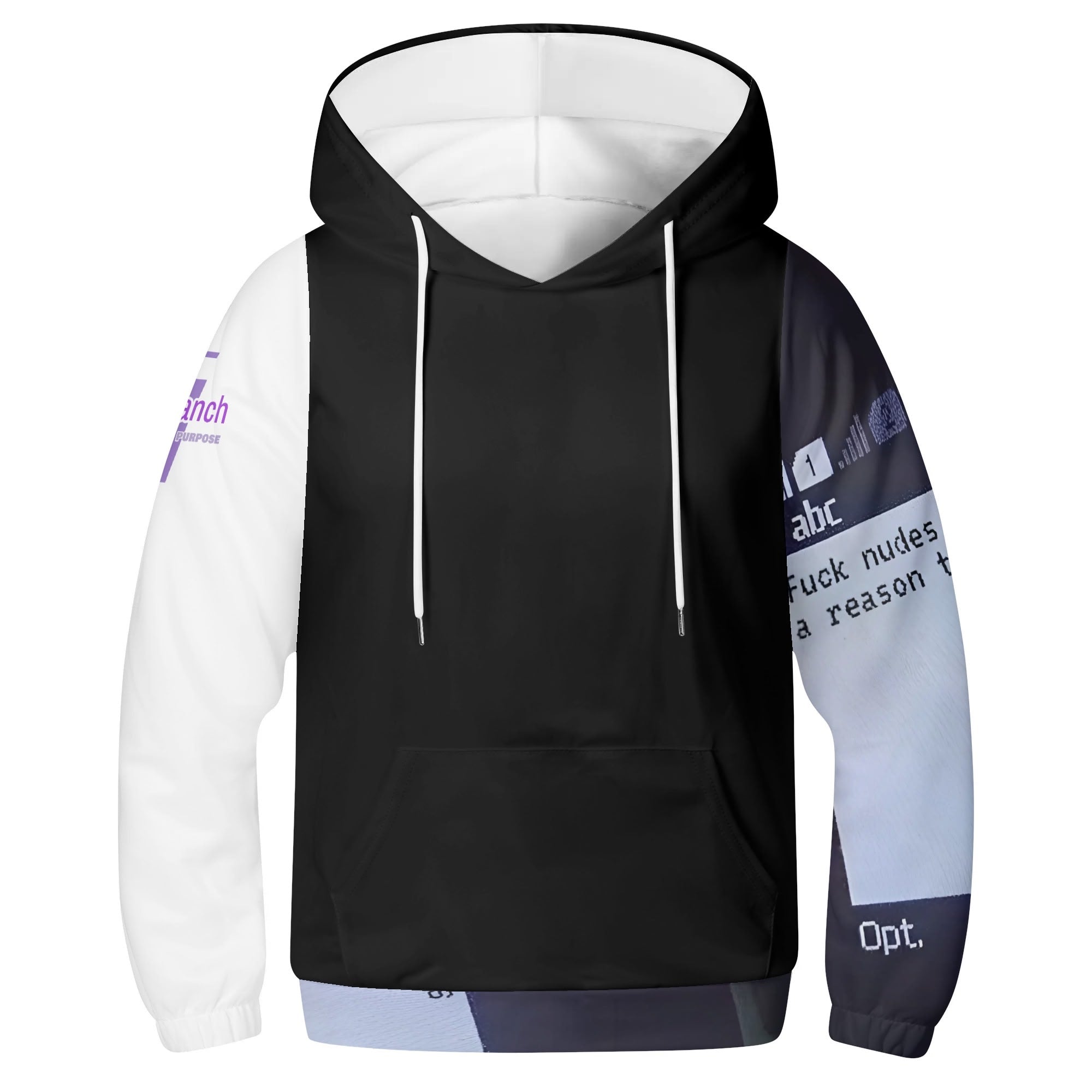 OutWestGuardian - Youth Fashion Choice: Personality All-Over Printed Sweatshirt with Front Pocket & Elastic Cords