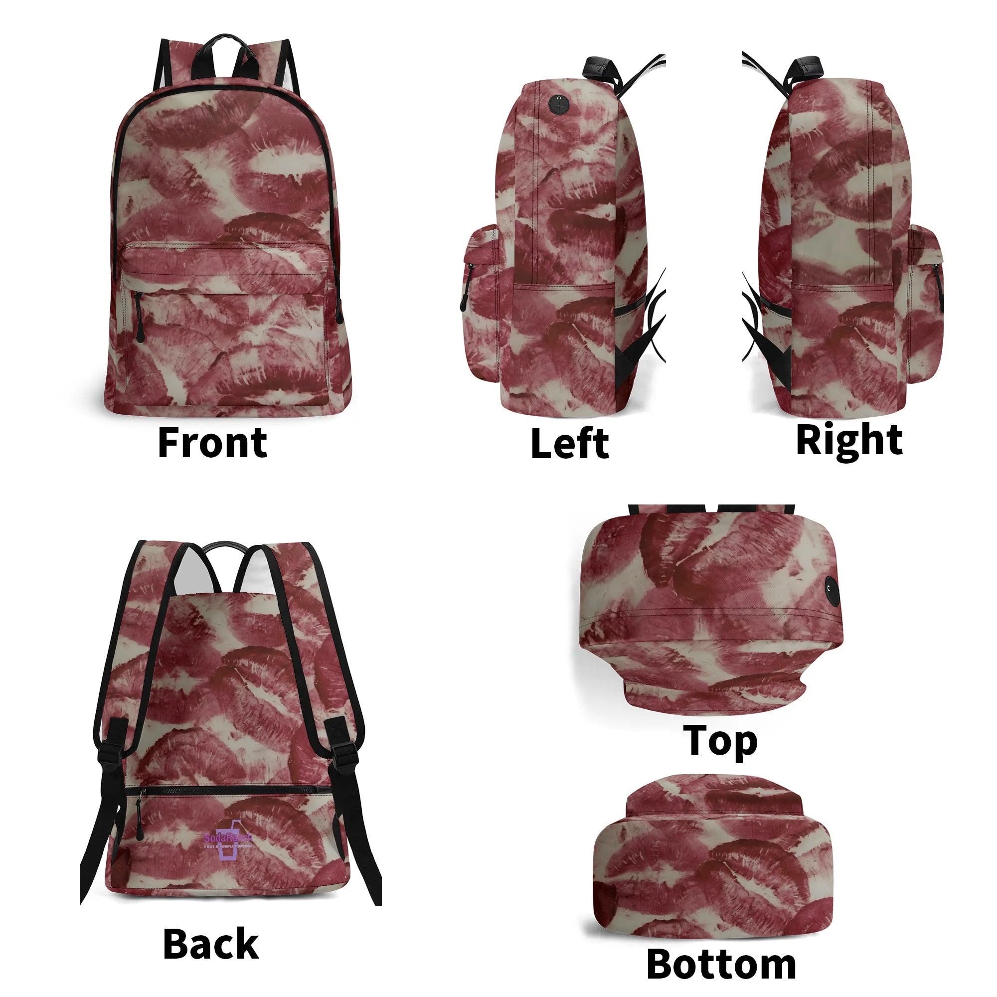 KissGoodLuck - High-Quality PU Leather Backpack - Spacious Inside Bag & Easy Access with Adjustable Straps & Front Pocket