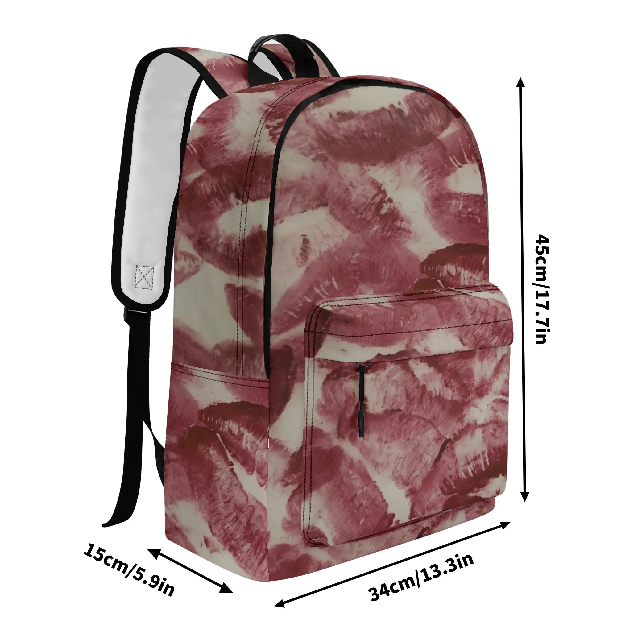 KissGoodLuck - High-Quality PU Leather Backpack - Spacious Inside Bag & Easy Access with Adjustable Straps & Front Pocket