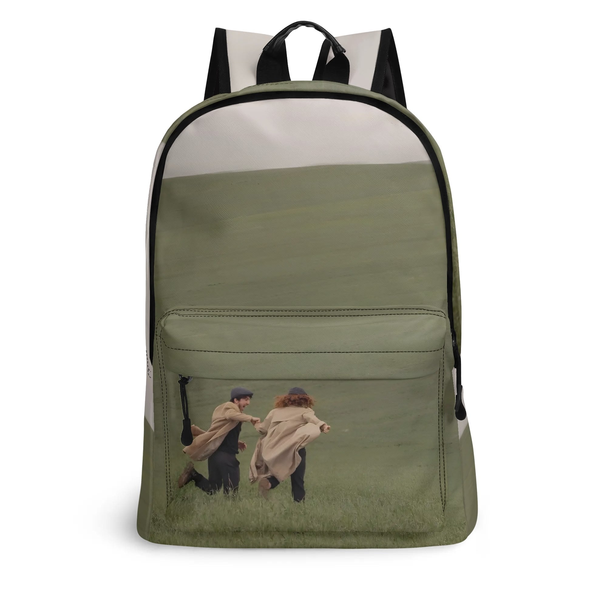 NaturalDisaster - Waterproof 17 PU Leather Backpack: Convenient for Students with Front Zipper Pocket & Side Bottle Holders