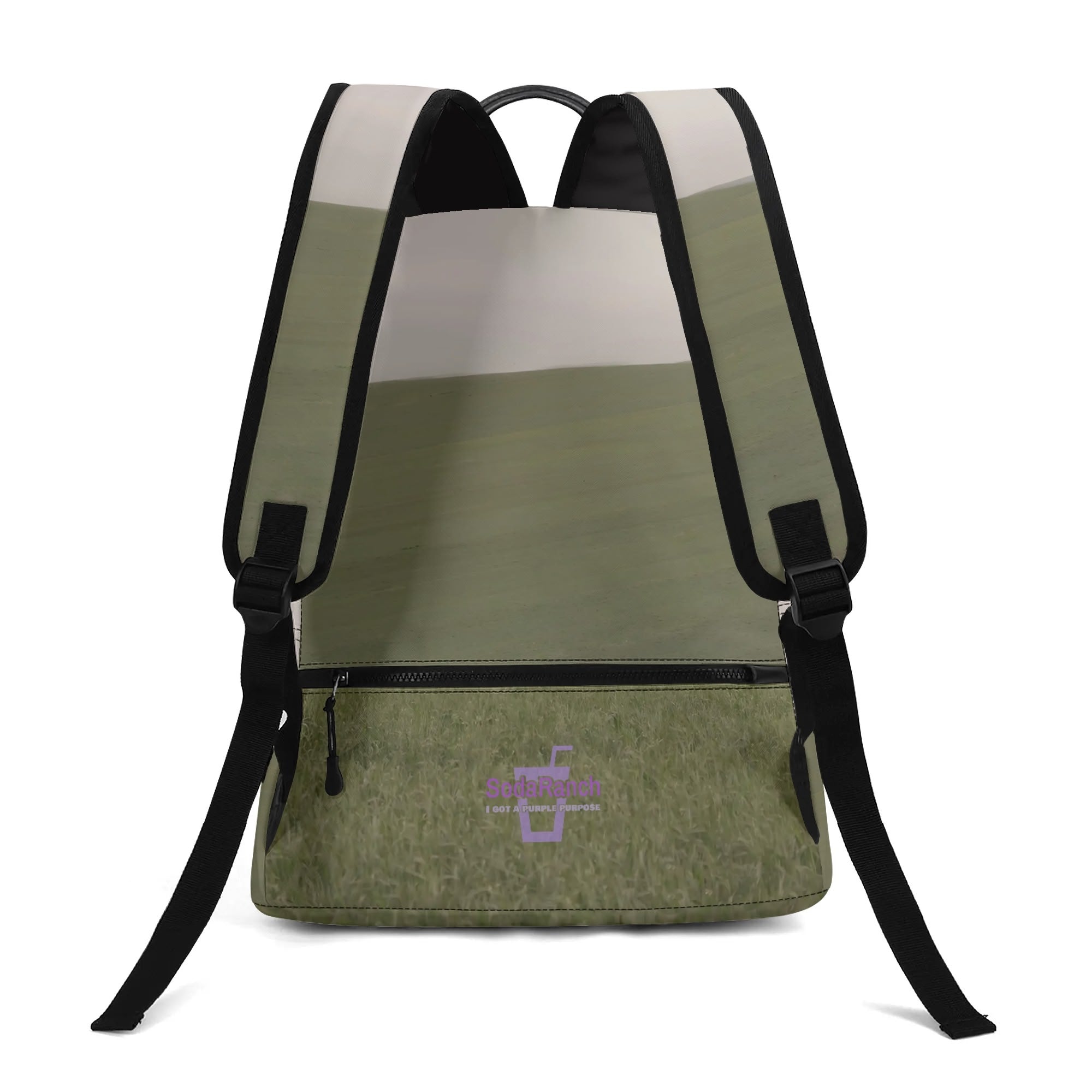 NaturalDisaster - Waterproof 17 PU Leather Backpack: Convenient for Students with Front Zipper Pocket & Side Bottle Holders
