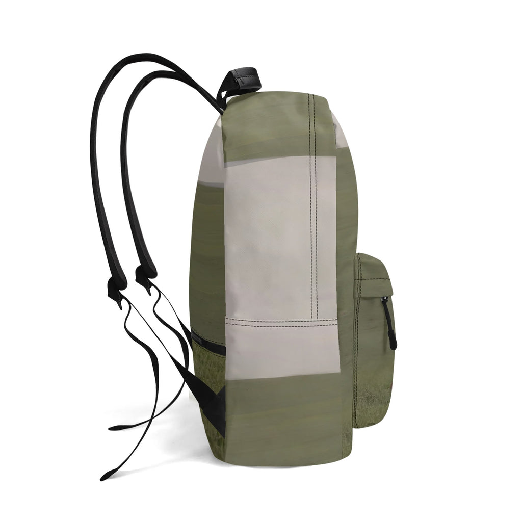 NaturalDisaster - Waterproof 17 PU Leather Backpack: Convenient for Students with Front Zipper Pocket & Side Bottle Holders