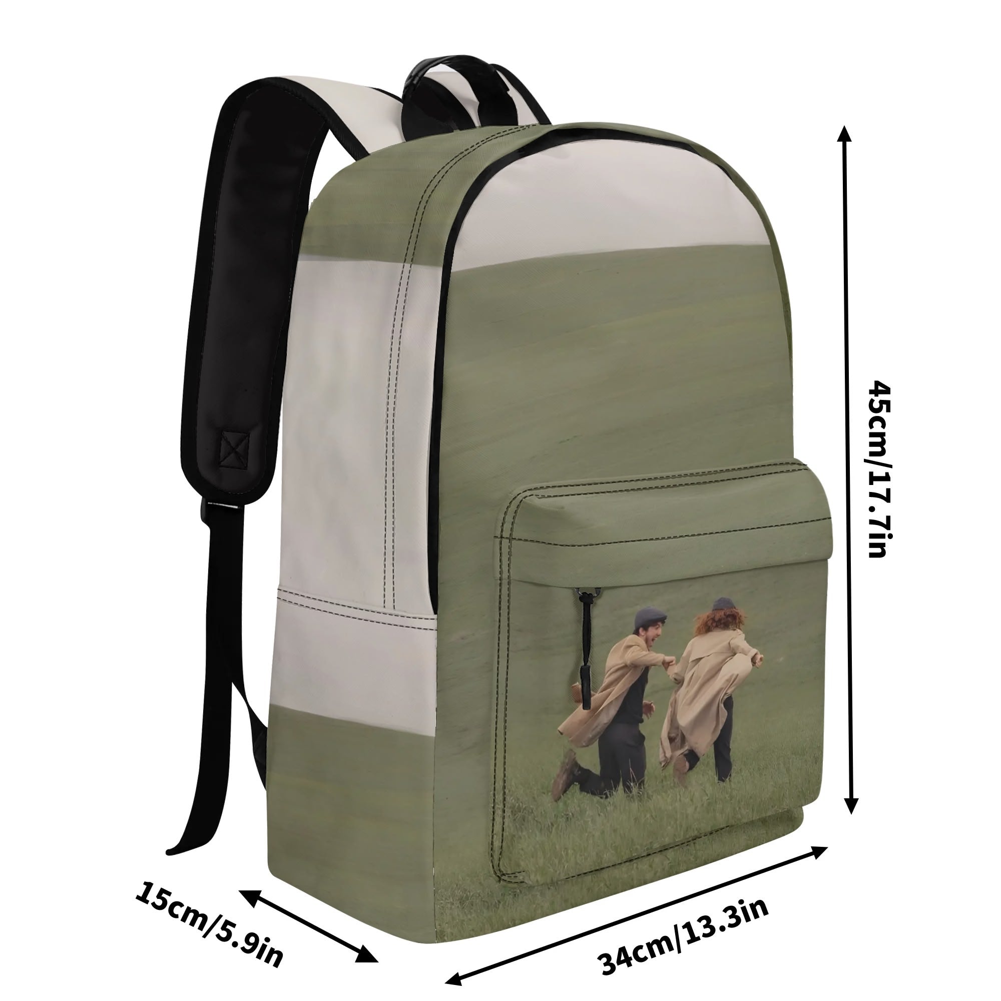 NaturalDisaster - Waterproof 17 PU Leather Backpack: Convenient for Students with Front Zipper Pocket & Side Bottle Holders