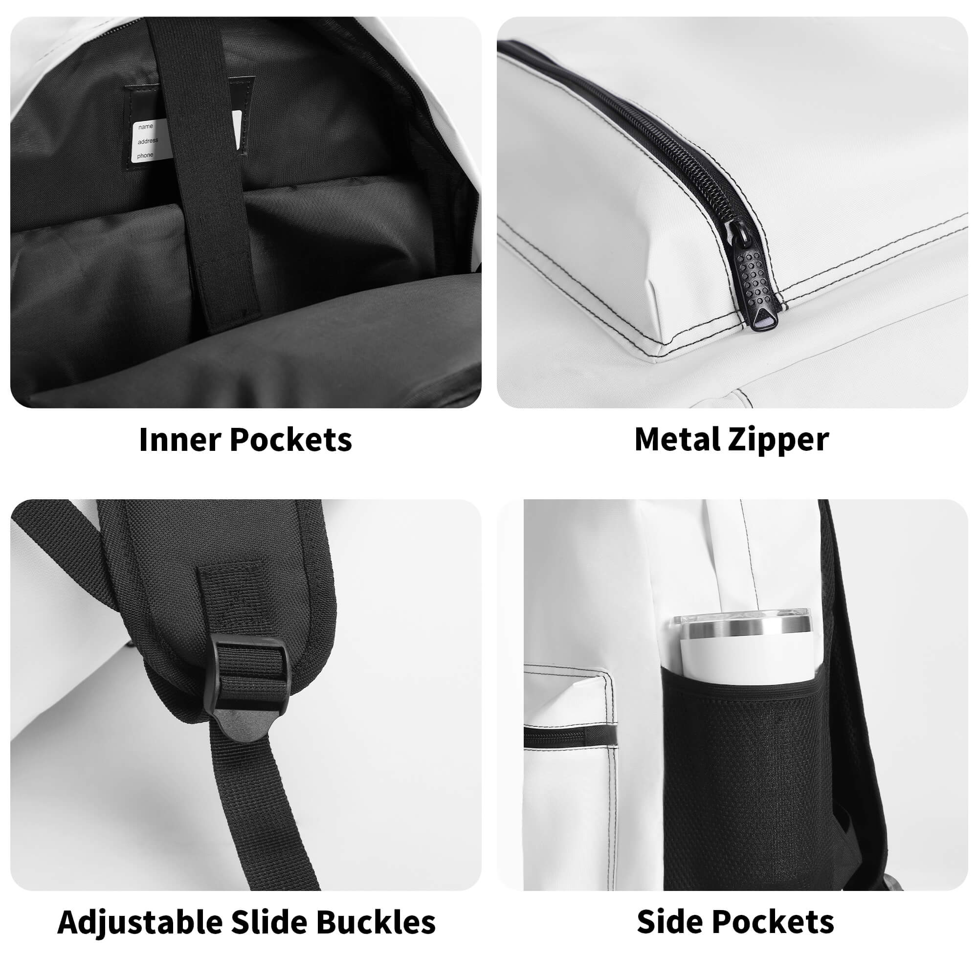 BoundTo - Vintage Backpack: Durable Polyester, Multi-Pocket Design for Everyday Comfort & Style