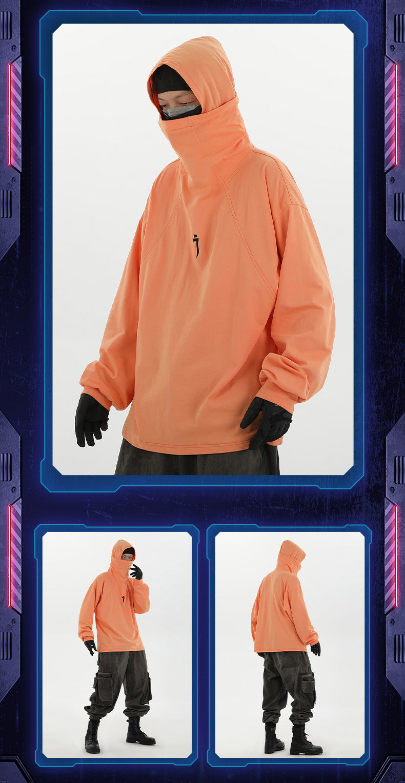 Cyber Turtleneck Hooded Ribbon Sweater