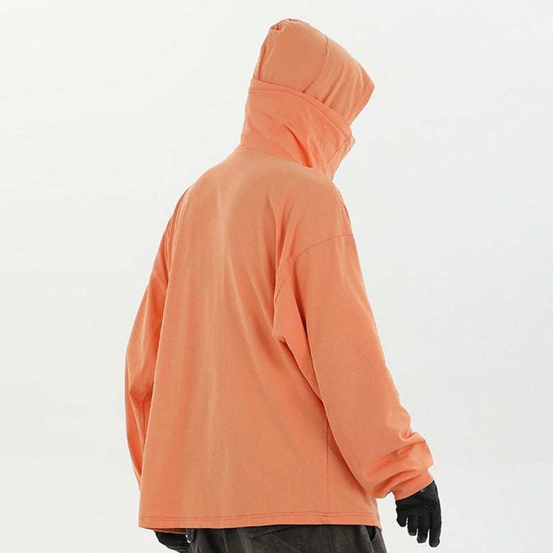 Cyber Turtleneck Hooded Ribbon Sweater