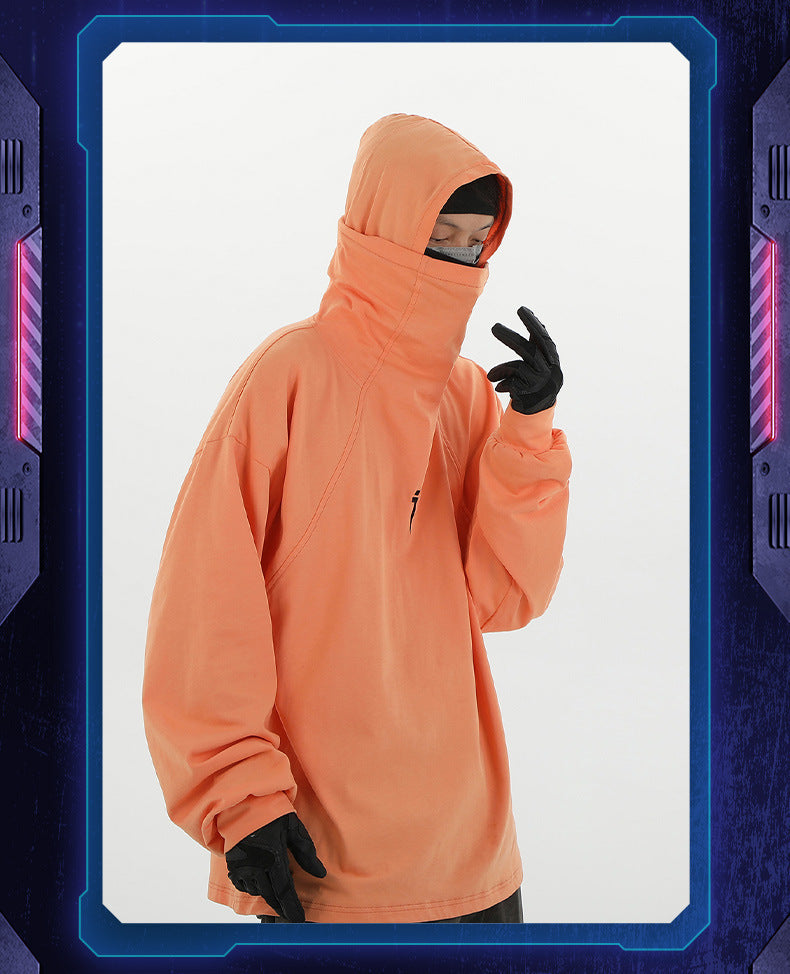 Cyber Turtleneck Hooded Ribbon Sweater