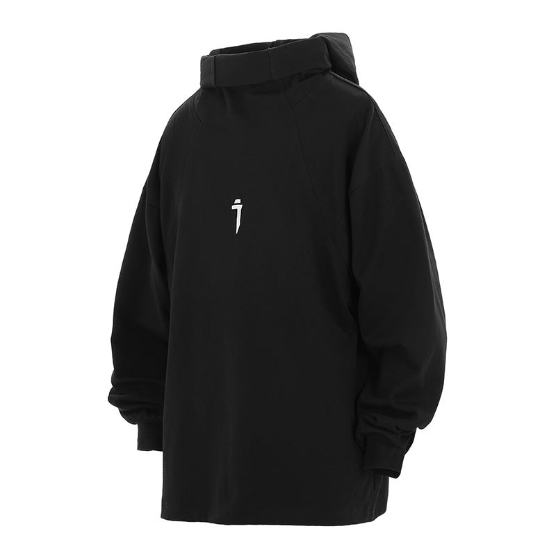 Cyber Turtleneck Hooded Ribbon Sweater